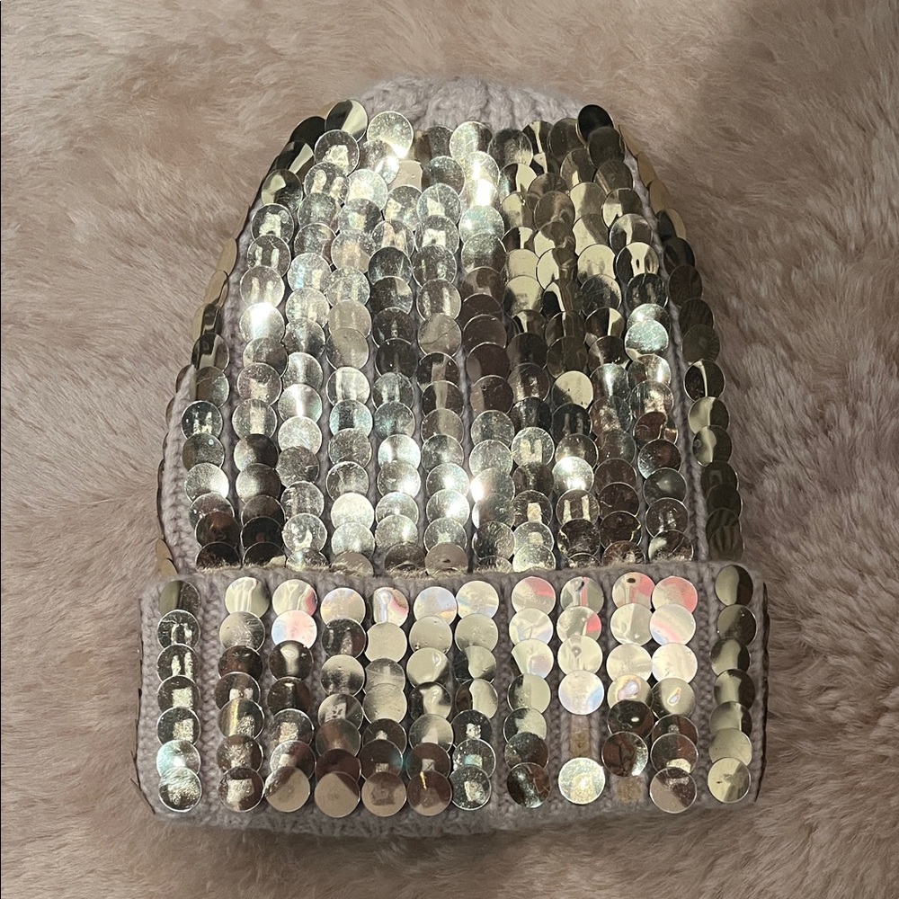 Sequin knit tuque
